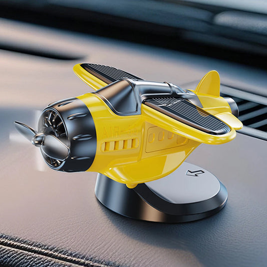 Solar Propeller Fighter Car Ornament – Rotating Dashboard Decoration