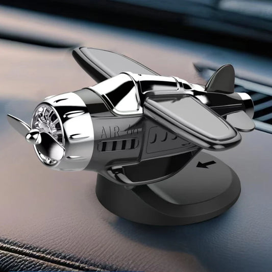 Solar Propeller Fighter Car Ornament – Rotating Dashboard Decoration
