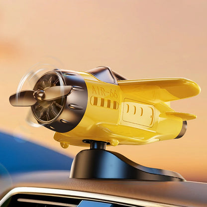 Solar Propeller Fighter Car Ornament – Rotating Dashboard Decoration