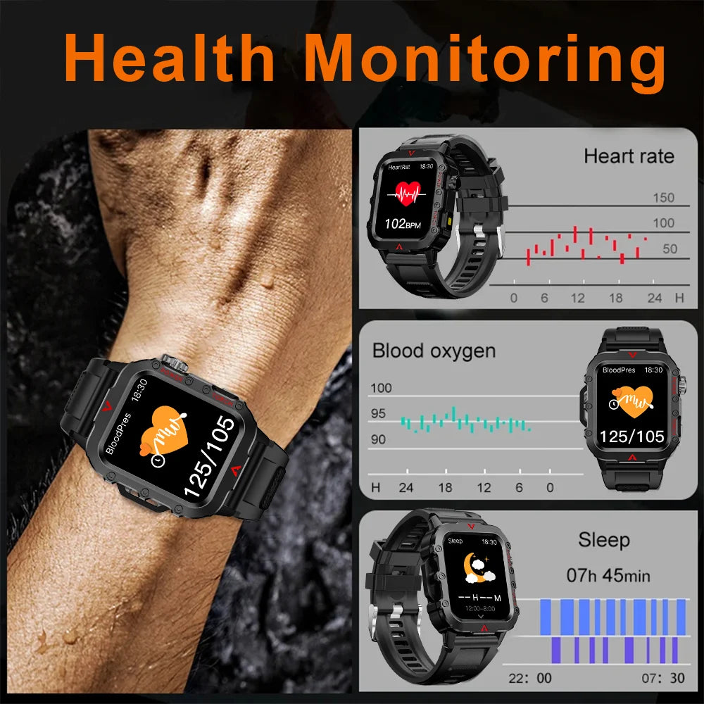 LAXASFIT 2024 Smartwatch with Bluetooth Call & Health Monitoring