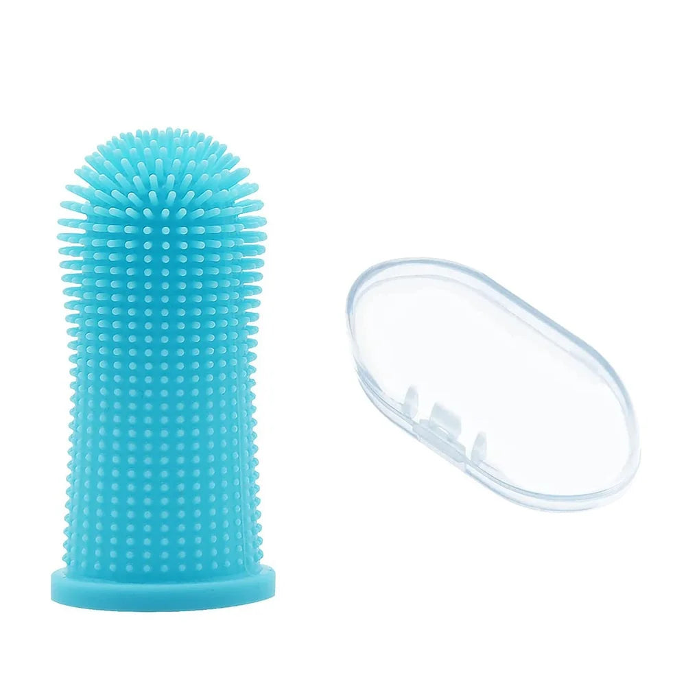360° Silicone Pet Finger Toothbrush for Dogs and Cats