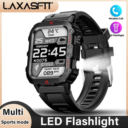 LAXASFIT 2024 Smartwatch with Bluetooth Call & Health Monitoring