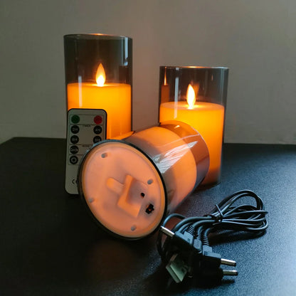 Velas LED recargables por USB (juego de 3) con control remoto