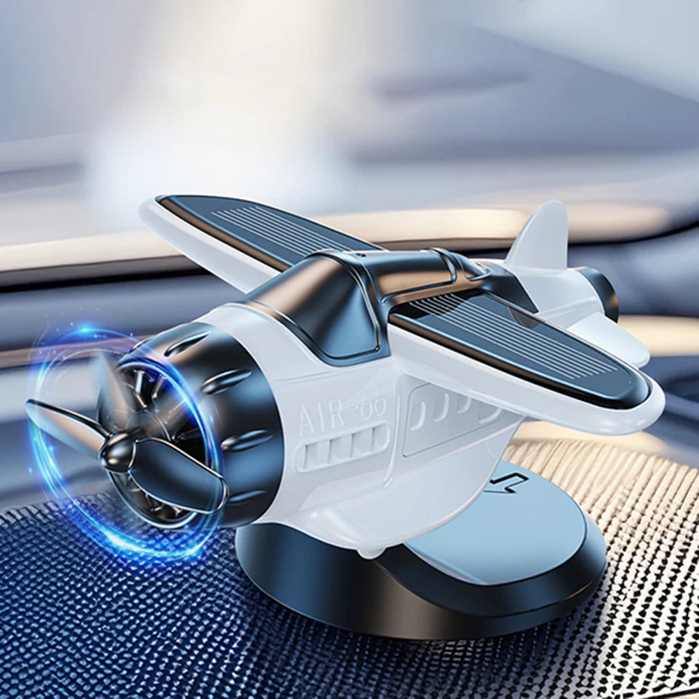 Solar Propeller Fighter Car Ornament – Rotating Dashboard Decoration