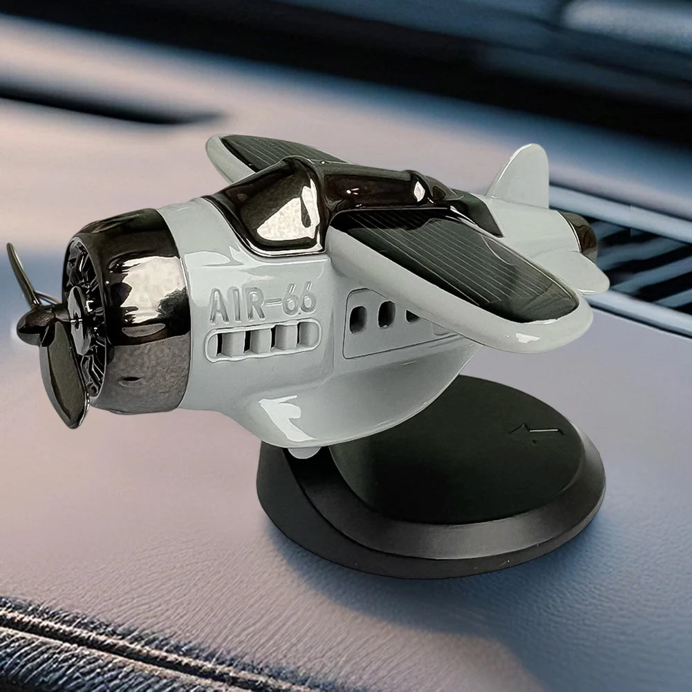 Solar Propeller Fighter Car Ornament – Rotating Dashboard Decoration