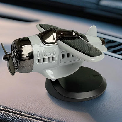 Solar Propeller Fighter Car Ornament – Rotating Dashboard Decoration