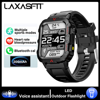 LAXASFIT 2024 Smartwatch with Bluetooth Call & Health Monitoring