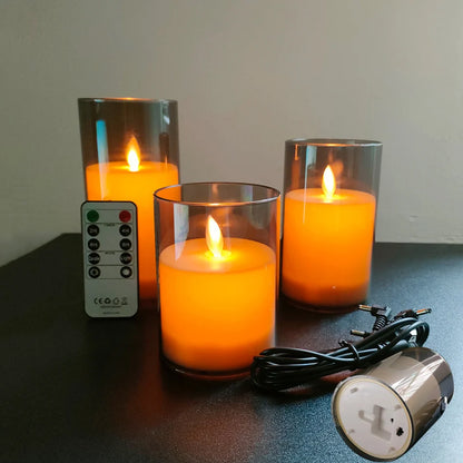 Velas LED recargables por USB (juego de 3) con control remoto