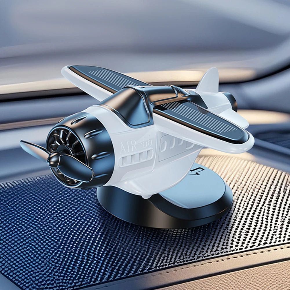 Solar Propeller Fighter Car Ornament – Rotating Dashboard Decoration