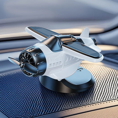 Solar Propeller Fighter Car Ornament – Rotating Dashboard Decoration